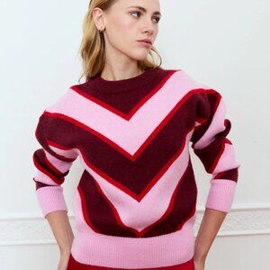 Deluc Bellis Sweater Small NWT Chevron Knit $104